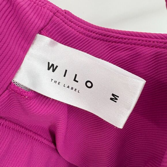 Wilo Ribbed Sports bra, Sz Med, Raspberry Pink Removable Pads Adjustable Workout - Picture 6 of 7